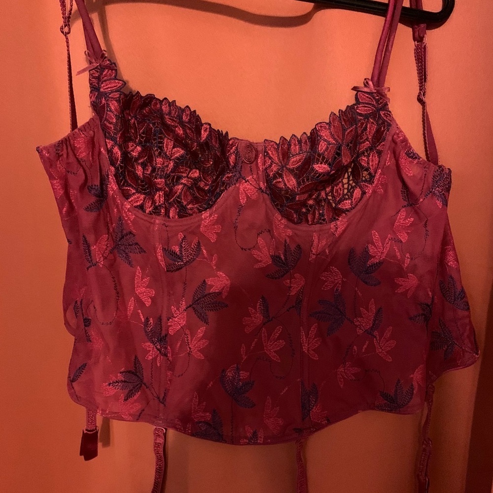 Lace bustier with garters from Aubade Paris.